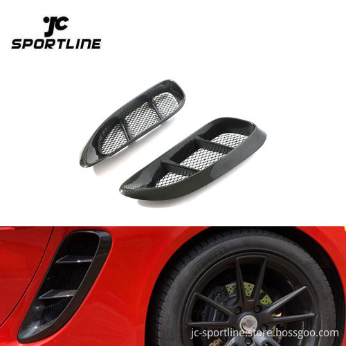 Porsche 718 Boxster Cayman Carbon Fiber Side Air Scoop Vents Intake Cover 2016-2018